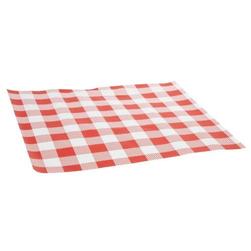 Red Gingham Greaseproof Paper - 250x250mm (Pack 200)