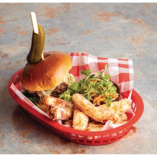 Red Gingham Greaseproof Paper - 250x250mm (Pack 200)