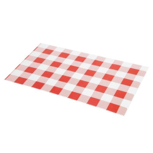 Red Gingham Greaseproof Paper - 190x310mm (Pack 200)