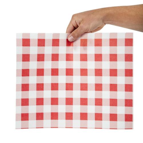 Red Gingham Greaseproof Paper - 310x380mm (Pack 200)
