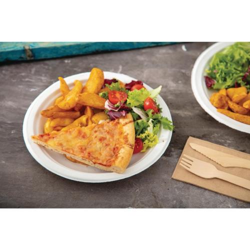 Chinet Round White Plate - 220mm 8 3/4" (Sleeve 125)