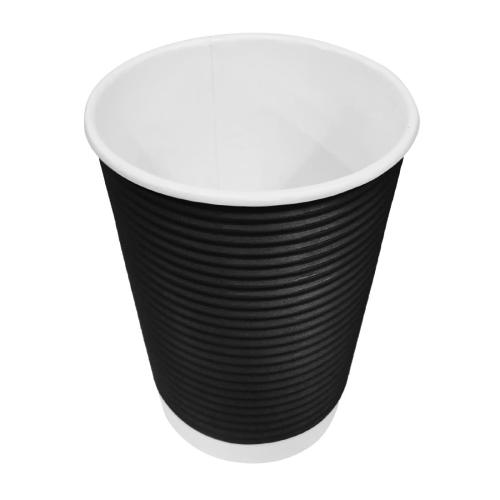 Fiesta Recyclable Hot Cup Ripple Wall Black 8oz (Sleeve 25)