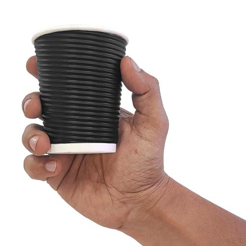 Fiesta Recyclable Hot Cup Ripple Wall Black 8oz (Box 500)