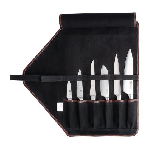 Boldric Black Canvas Knife Bag 6 Pocket