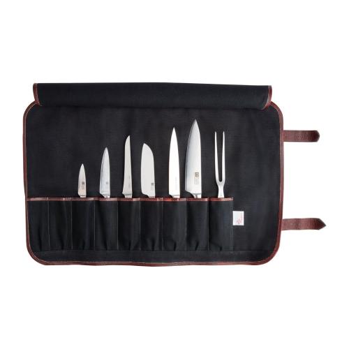 Boldric Black Canvas Knife Roll 9 Pocket