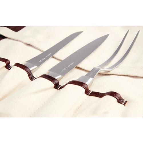 Boldric Brown Messenger Leather Knife Bag 10 Pocket