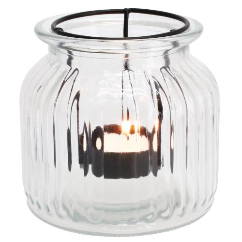 Olympia Glass Tealight Lantern - 115x115x105mm 4 1/2x 4 1/2x 4 1/8" (Box 6)