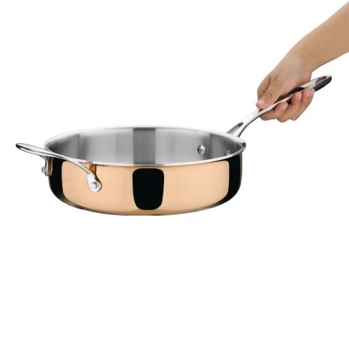 Vogue Induction Tri-Wall Copper Saute Pan - 240mm 9"