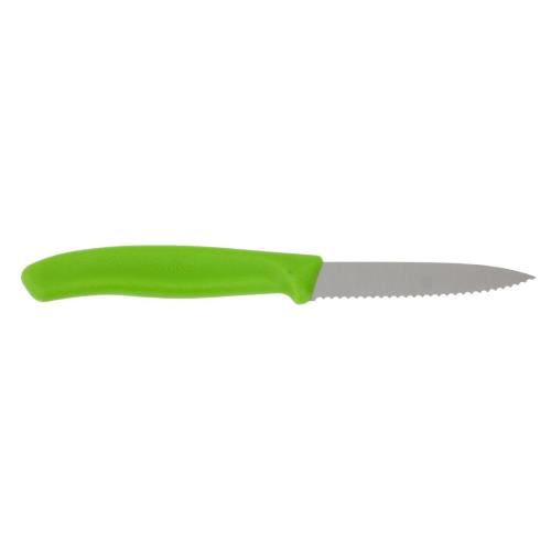 Victorinox Swiss Classic Green Handle Paring Knife Pointed Tip Wavy Edge - 8cm