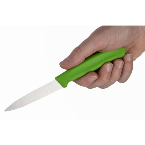 Victorinox Swiss Classic Green Handle Paring Knife Pointed Tip Wavy Edge - 8cm