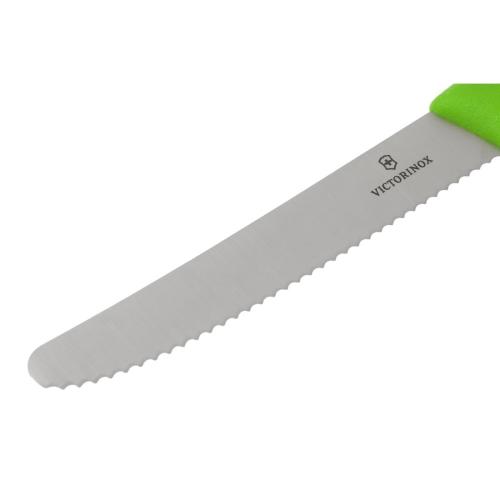 Victorinox Swiss Classic Green Handle Tomato/Table Knife Wavy Edge - 11cm