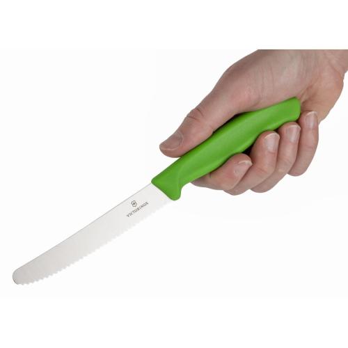 Victorinox Swiss Classic Green Handle Tomato/Table Knife Wavy Edge - 11cm
