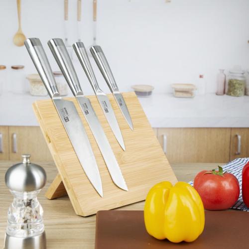 Vogue Magnetic Knife Stand Bamboo - 190x140x245mm 7 1/2x 5 1/2x 9 2/3"