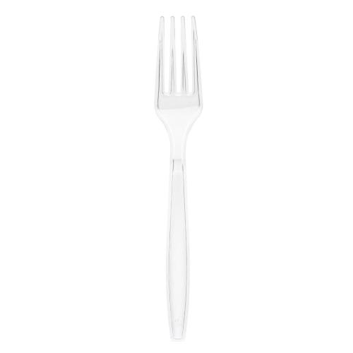 Fiesta Heavyweight Plastic Fork Clear (Pack 100)