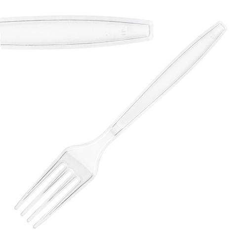 Fiesta Heavyweight Plastic Fork Clear (Pack 100)