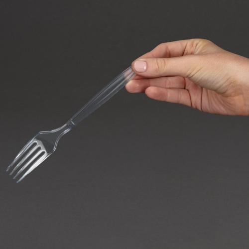 Fiesta Heavyweight Plastic Fork Clear (Pack 100)