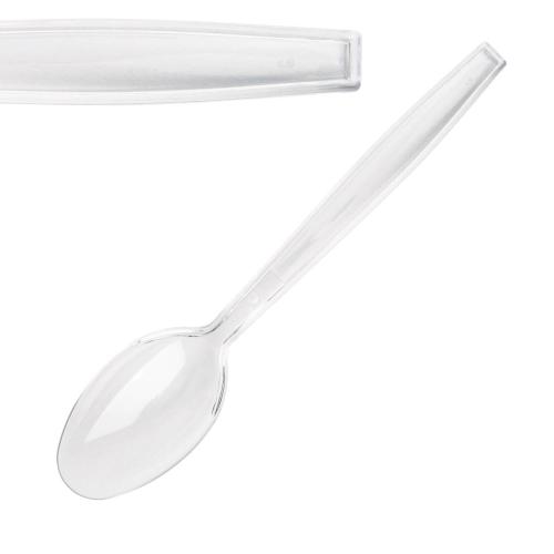 Fiesta Heavyweight Plastic Spoon Clear (Pack 100)