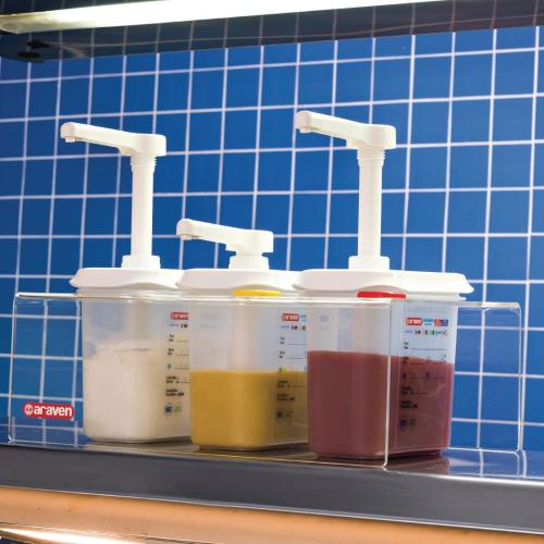 Araven Set of 3 Sauce Dispensers Transparen - GN 1/9 1.5Ltr