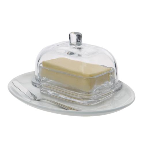 Olympia Glass Butter Dish - 335ml 12oz 170x115x120mm