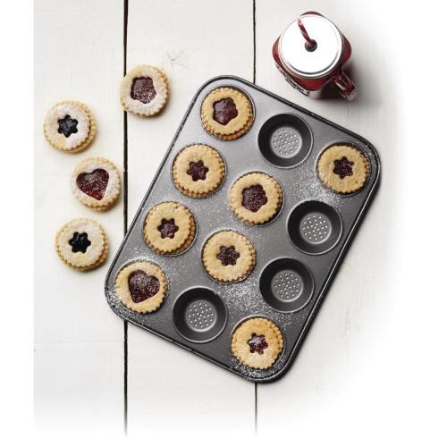 Masterclass Crusty Bake Non-Stick Shallow Baking Pan Twelve Hole - 32x24cm