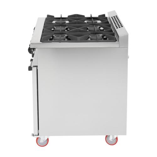 Buffalo 6 Burner Gas Oven Range with Castors (Nat/Pro)
