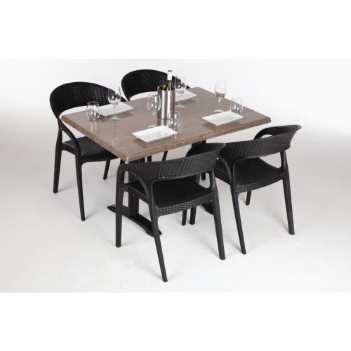 Bolero Rectangular Table Top Wenge Grain - 1200x800mm