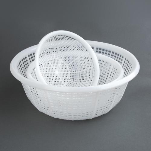 Vogue Round Colander Polyethylene White - 228mm