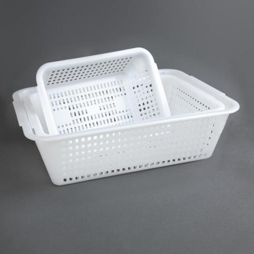 Vogue Square Colander Polyethelene White - 395x303mm