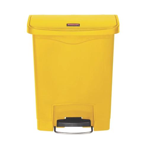 Rubbermaid Slim Jim Step on Resin Front Pedal Yellow - 30Ltr