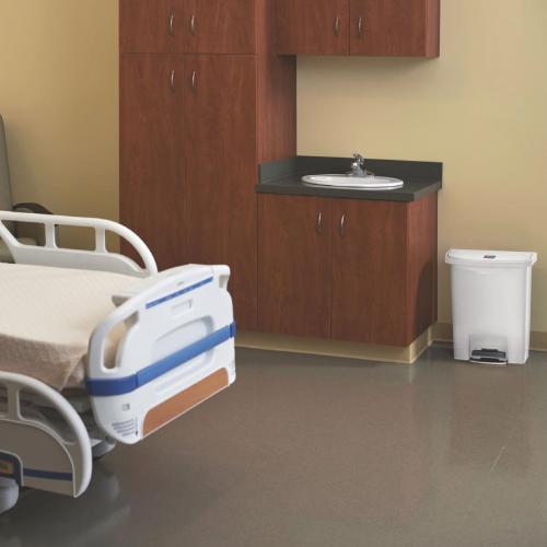 Rubbermaid Slim Jim Step on Resin Front Pedal White - 30Ltr