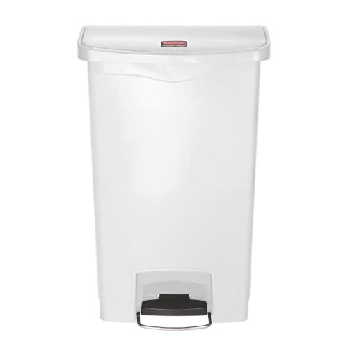 Rubbermaid Slim Jim Step on Resin Front Pedal White - 50Ltr