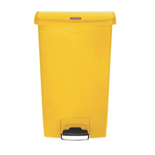Rubbermaid Slim Jim Step on Resin Front Pedal Yellow - 68Ltr