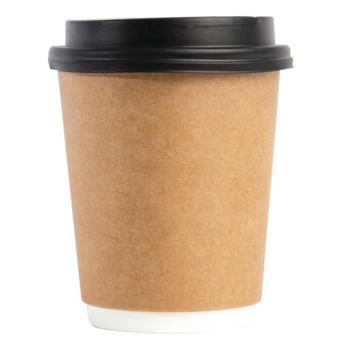 Fiesta Recyclable Lid For Hot Cups- Black 8oz (Pack 50)