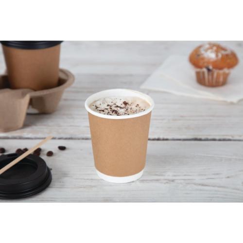 Fiesta Recyclable Lid For Hot Cups- Black 8oz (Pack 1000)