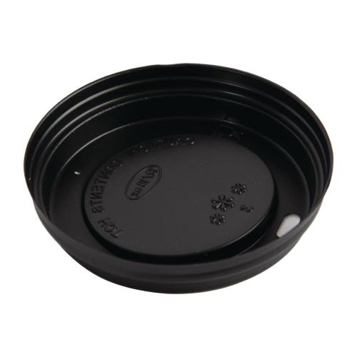 Fiesta Recyclable Lid For Hot Cups- Black 12oz/16oz (Pack 50)