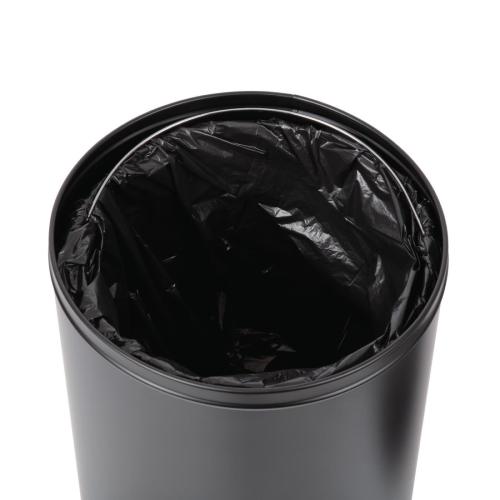 Bolero Bullet Bin Stainless Steel with Open Lid Black - 40Ltr