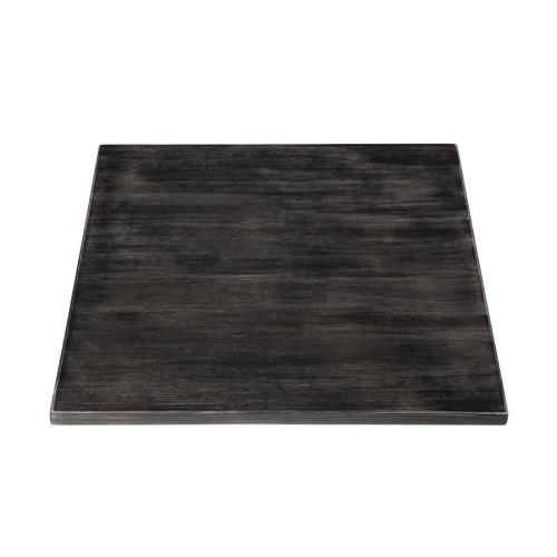 Bolero Pre-Drilled Square Table Top Vintage Black - 700x700mm