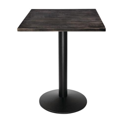 Bolero Pre-Drilled Square Table Top Vintage Black - 700x700mm