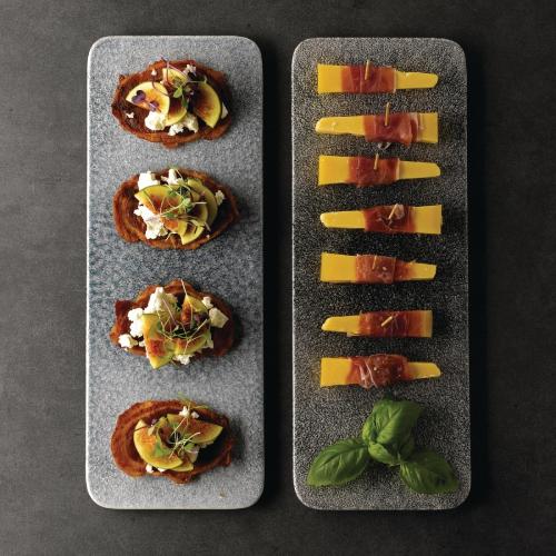 Raku Quartz Black Rectangular Tile - 37.6x14cm 14 3/4x5 1/2" (Box 4) (Direct)