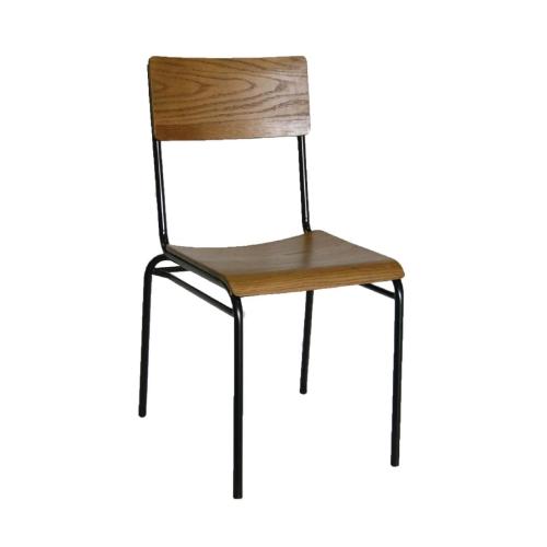 Bolero Industrial Wood & Metal Side Chair (Pack 2) (Direct)
