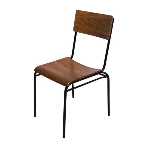 Bolero Industrial Wood & Metal Side Chair (Pack 2) (Direct)