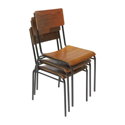 Bolero Industrial Wood & Metal Side Chair (Pack 2) (Direct)