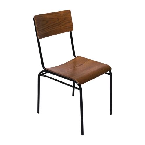 Bolero Industrial Wood & Metal Side Chair (Pack 2) (Direct)