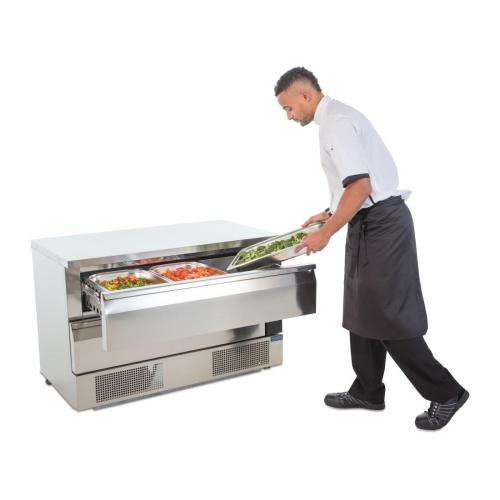 Polar U-Series Double Drawer Counter Fridge Freezer 6xGN