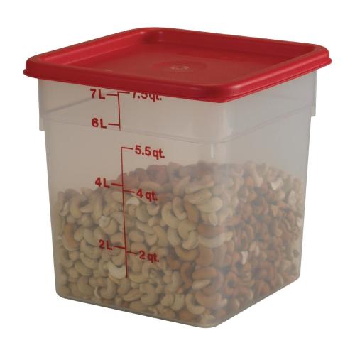 Cambro Red Square Lid 5.7 - 7.6 Ltr (Pack 6) (B2B)