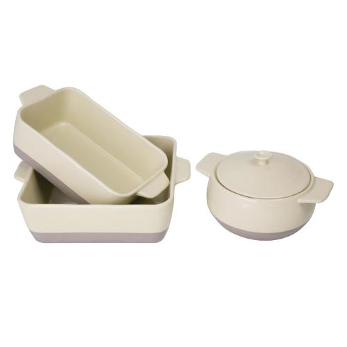 Olympia Cookware Square Eared 2-tone Roaster Cream/Grey 320x265x90mm 4.2Lt 148oz