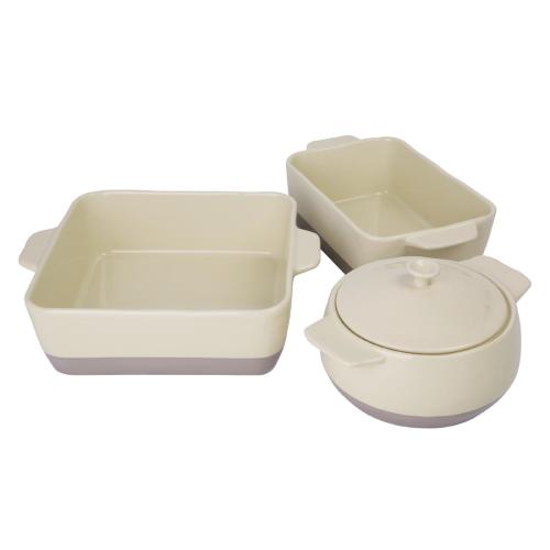 Olympia Cookware Square Eared 2-tone Roaster Cream/Grey 320x265x90mm 4.2Lt 148oz
