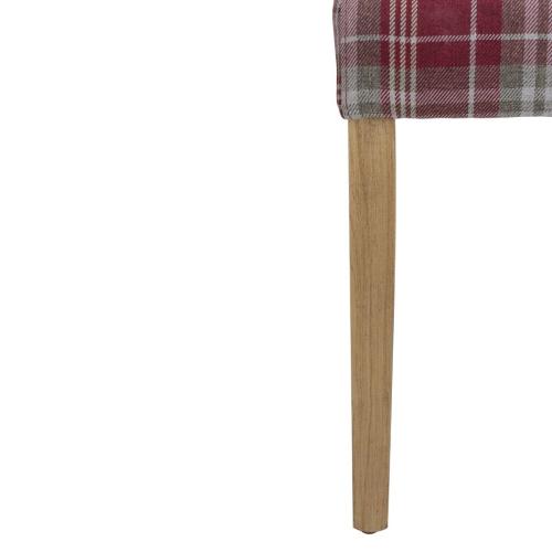 Bolero Austin Dining Chair Wine Tartan (Pack 2)