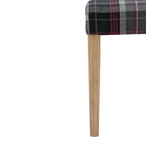 Bolero Austin Dining Chair Grey Tartan (Pack 2)