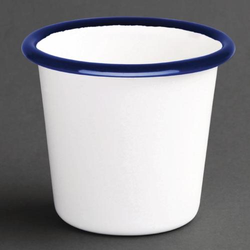 Olympia Enamel White/Blue Sauce Cup - 115ml 3 4/5fl oz (Box 6)
